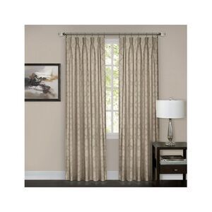 2-Pack 98% Blackout Energy Efficient Pinch Pleat Window Privacy Curtain Rod